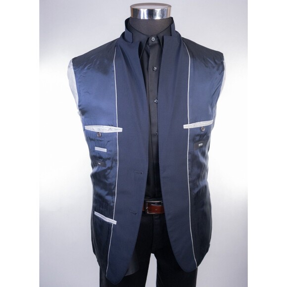 BOSS Hugo Boss JAM75 Blazer Sport Coat Jacket Men’s 38R Solid Blue Wool 2-Button - Picture 11 of 16